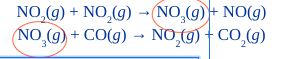 <p>species formed in one step and consumed in the next; <strong>don’t appear </strong>in overall balanced equation; ex: NO<sub>3</sub>(g)</p>