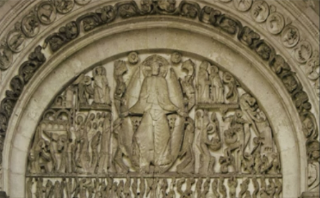 <p>Last judgement, tympanum on west portal, cathedral of St.Lazare, france</p>