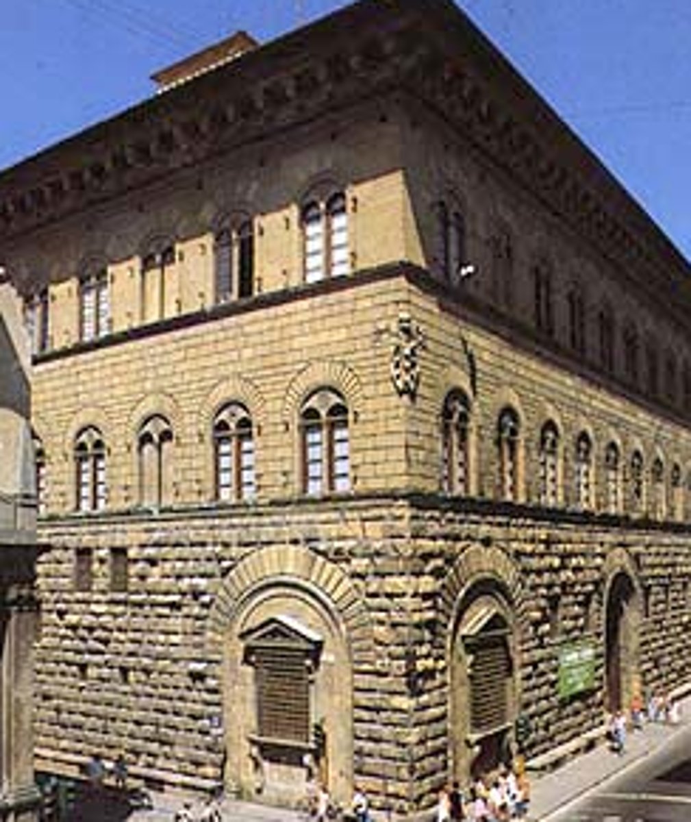 <p>Heavy stonework with a surface left rough, or with deeply channeled joints, used principally on Renaissance buildings</p>