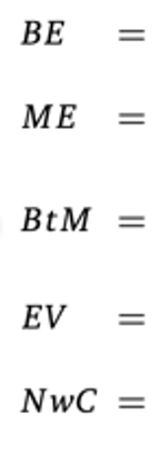 <p>Values that can be calculated from balance sheet</p>