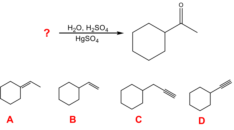 <p>What starting material will produce the following product in the given set of conditions below?</p>