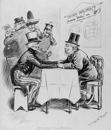 The policy of intervening in other countries to protect U.S. business interests