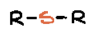 <p>Sulfur attached to two Carbon’s</p>
