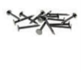 Sharp, short wide head, used to attach material e.g. upholstery to wood