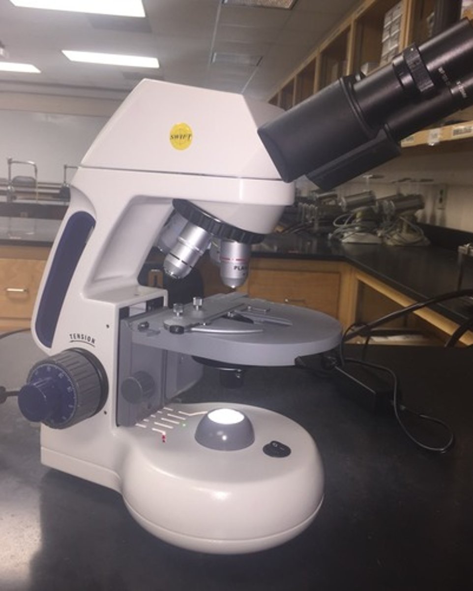 <p>Instrument for viewing small objects not visible to the naked eye.</p>