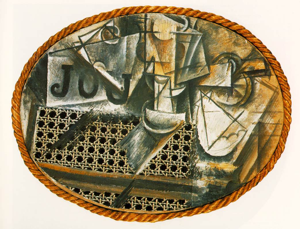 <p>Quel est le message du cubisme synthétique en général et de l’œuvre <em>Nature morte à la chaise cannée</em>, 1912 de Picasso?</p>