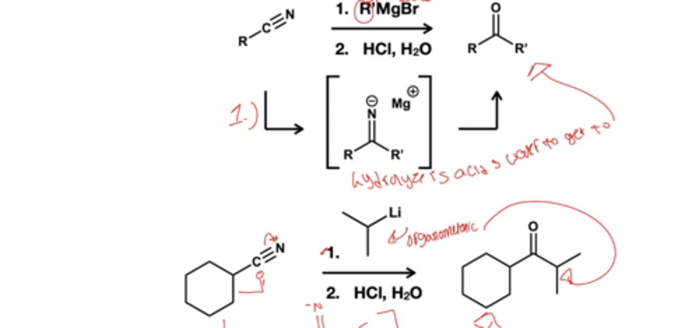 <p>1.) R'MgBr</p><p>2.) HCl, H2O</p>