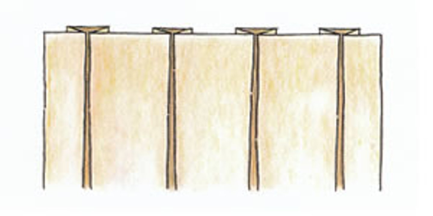 <p>two knife pleats facing each other</p>