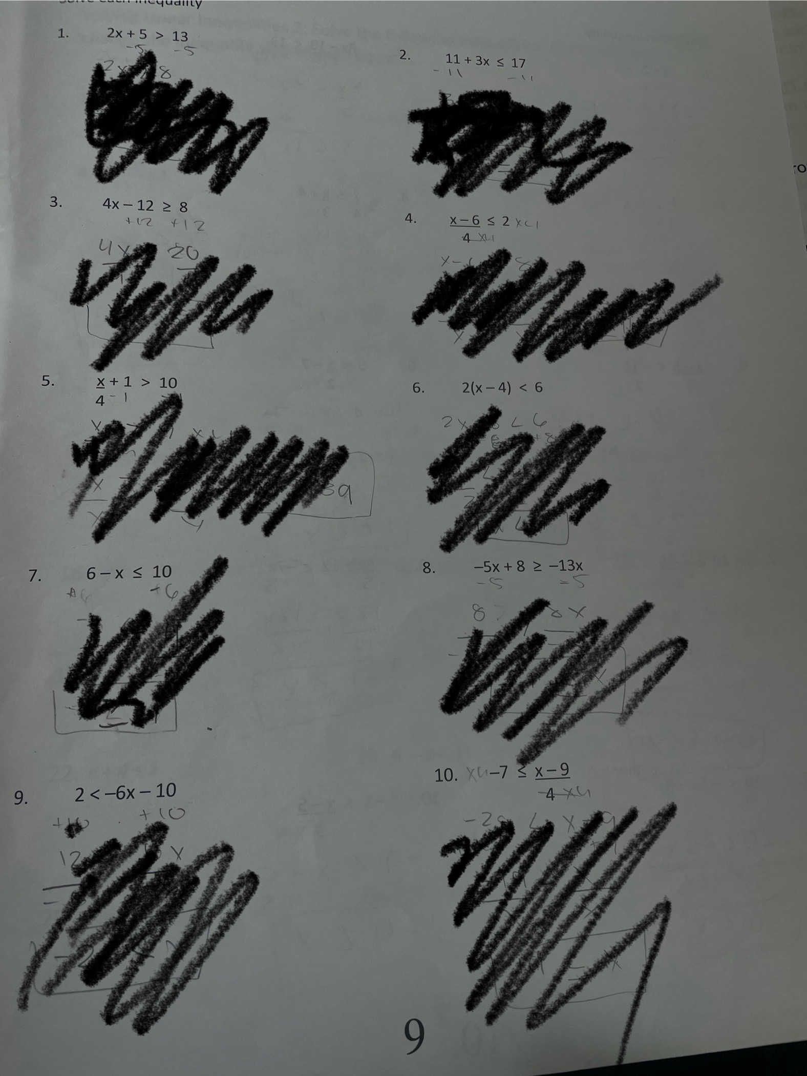 <p>MULTIPLE CHOICE - Equations and inequalities </p><p>Solve inequalities </p>