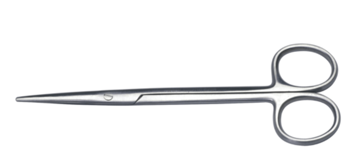 <p>- delicate blades used for cutting or dissecting delicate tissue</p><p>- can be straight or curved</p><p>- NOT for cutting suture</p>