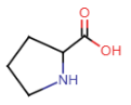 <p>- R-group: 3 carbon atoms and amino group<br>- cyclic amino acid; amino group part of R-group<br>- 5-membered ring<br>- constraints on flexibility due to ring</p><p></p>