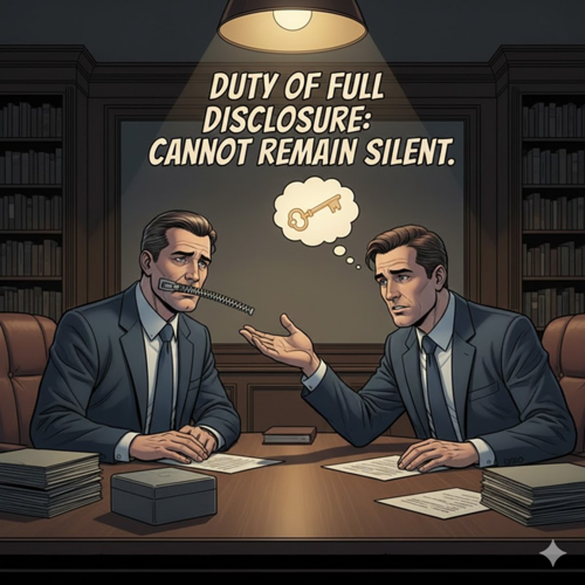 <p>Chapter: Vitiating Elements: Misrepresentation (The Representation Must be False)</p><p>Principle: A person in a fiduciary position owes a duty of full disclosure to the person with whom they have that relationship (cannot remain silent).</p>