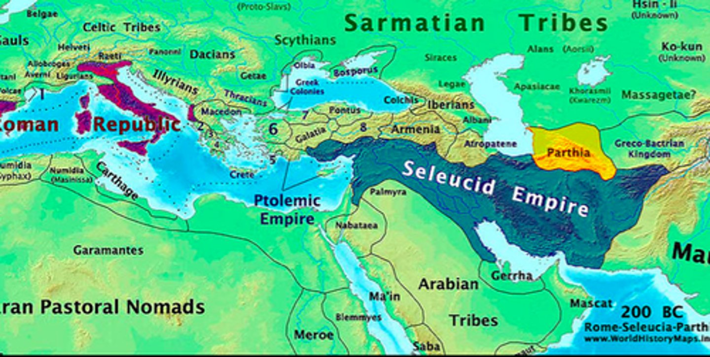 <p>Members of the Greek dynasty that ruled the vast Seleucid Empire from 312 to 64 BC, a Hellenistic kingdom stretching from parts of Greece to Persia and India, founded by the general Seleucus I Nicator after the death of Alexander the Great (his empire was divided between his generals).</p>