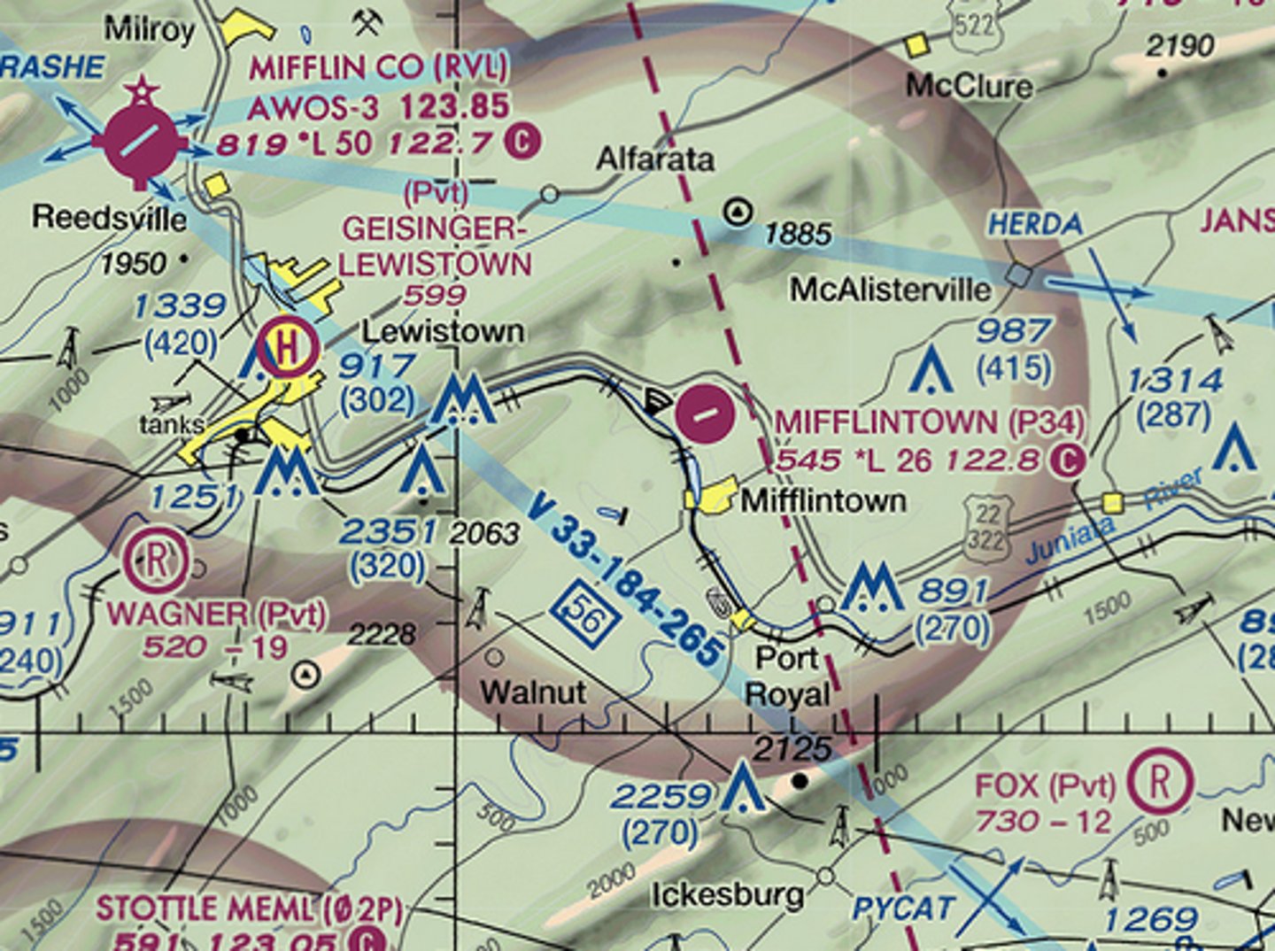 <p>Class G airspace overhead Fox private airport begins at the surface and extends to</p><p>[700' AGL] / [1200' AGL]</p><p>[1730' AGL] / [10,000' AGL]</p>