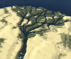 <p>a delta in which there is sufficient sediment supply for the delta to grow seawards, but wave action is strong enough to smooth and trim its leading edge.</p>