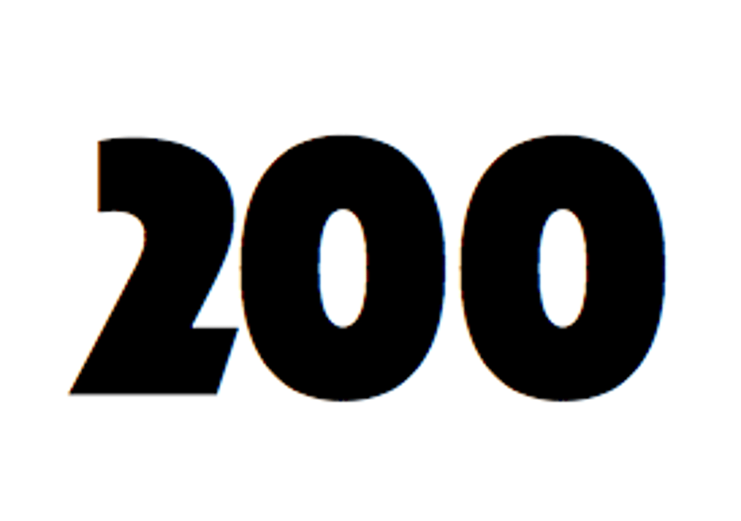 <p>Two Hundred</p>