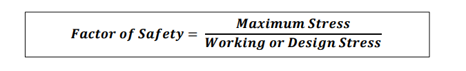 <p>It is defined, in general, as the ratio of the maximum stress to the working stress.</p>
