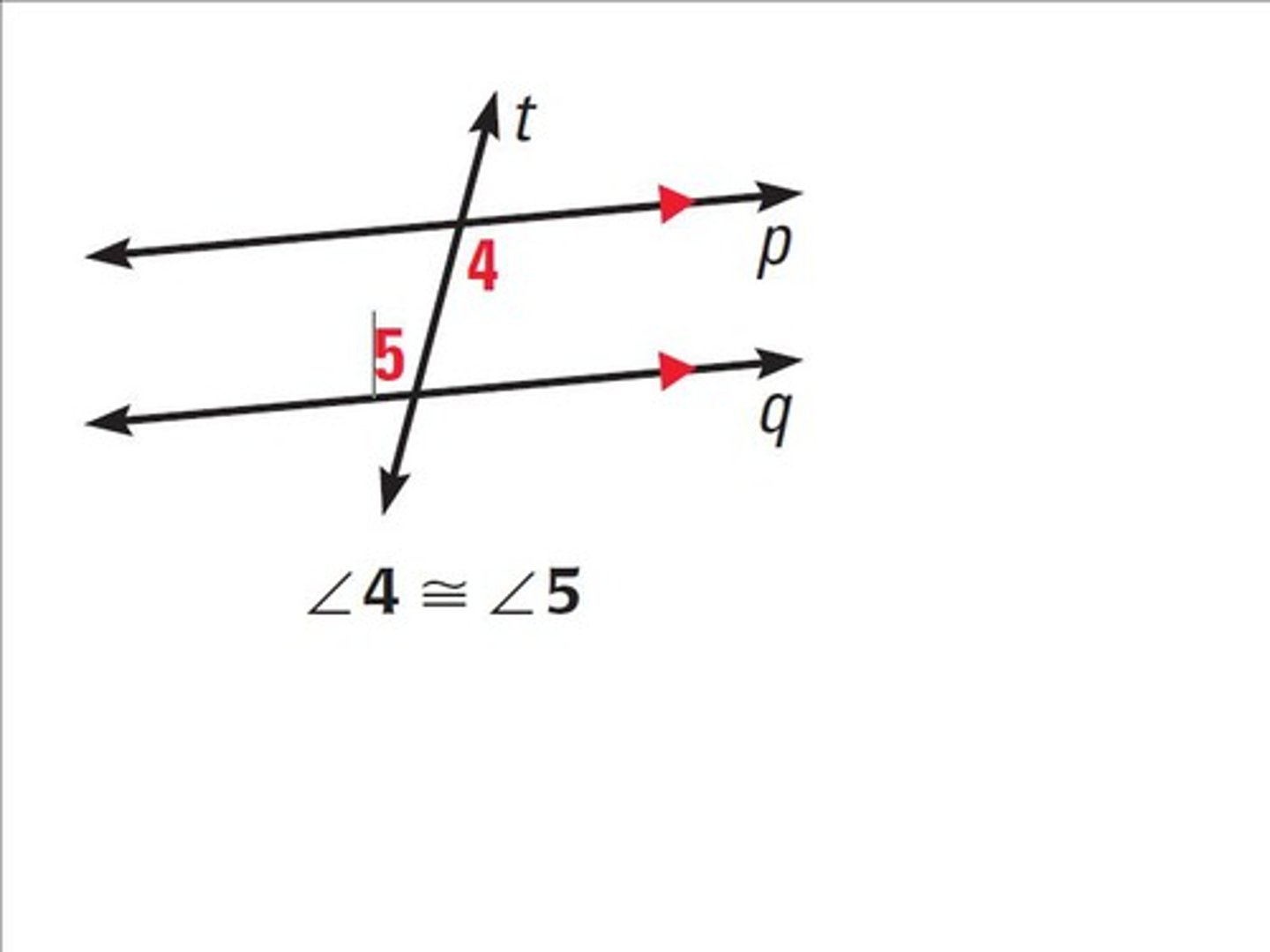<p>angles between 2 lines and on opposite sides of a transversal</p>