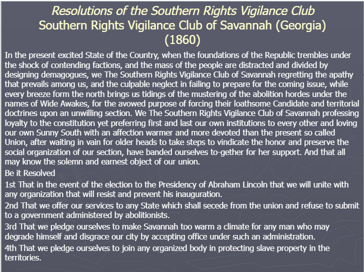 <p>(Topic 5.7) Resolutions of the Southern Rights Vigilance Club</p>