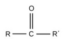 <ul><li><p>polar</p></li><li><p>hydrophilic (bc oxygen electroneg.)</p></li></ul><p>req.</p><ul><li><p>central C &amp; O</p></li><li><p>bound to 2 organic side grps</p></li><li><p>double bond to O increases polarity</p></li></ul>