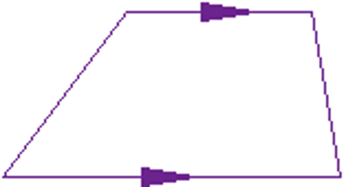 <p>A quadrilateral that has a pair of opposite sides parallel.</p>