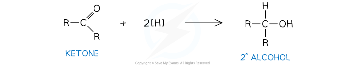 <p>The carbonyl is usually warmed with the NaBH<sub>4 </sub>in aqueous solution.</p><img src="https://cdn.savemyexams.com/cdn-cgi/image/f=auto,width=3840/https://cdn.savemyexams.com/uploads/2021/10/7.2.1-Reduction-of-an-aldehyde.png" data-width="100%" data-align="center" alt=""><p></p>