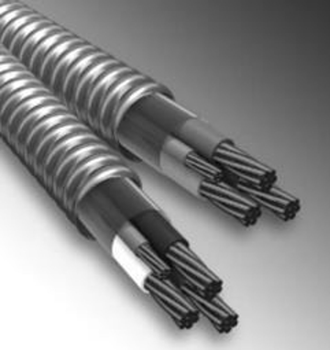 <p>A factory assembly of one or more conductors, each individually insulated and enclosed in a metallic sheath of interlocking metal tape, or a smooth or corrugated metallic tube.</p>