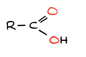 <p>carbonyl with hydroxyl group (-COOH)</p>