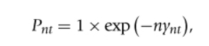 <ul><li><p>the right hand side is the discounted present value of the principal </p></li><li><p>-ny<sub>nt</sub>= discount rate </p></li></ul><p></p>
