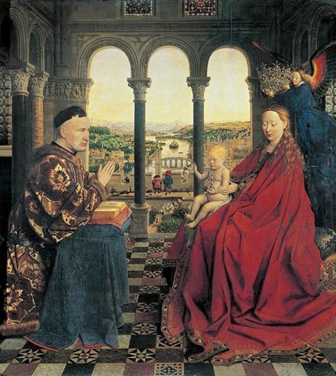 <p>Flemish painter who was a founder of the Flemish school of painting and who pioneered modern techniques of oil painting (1390-1441)</p>