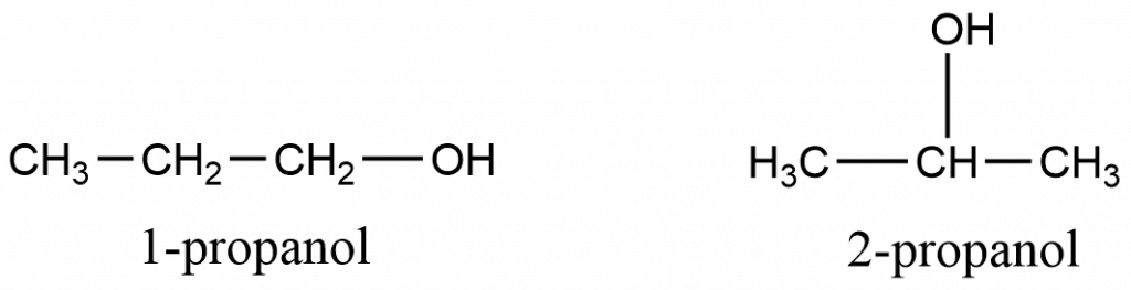 <p>the same functional groups are present but in different locations on the carbon chain</p>