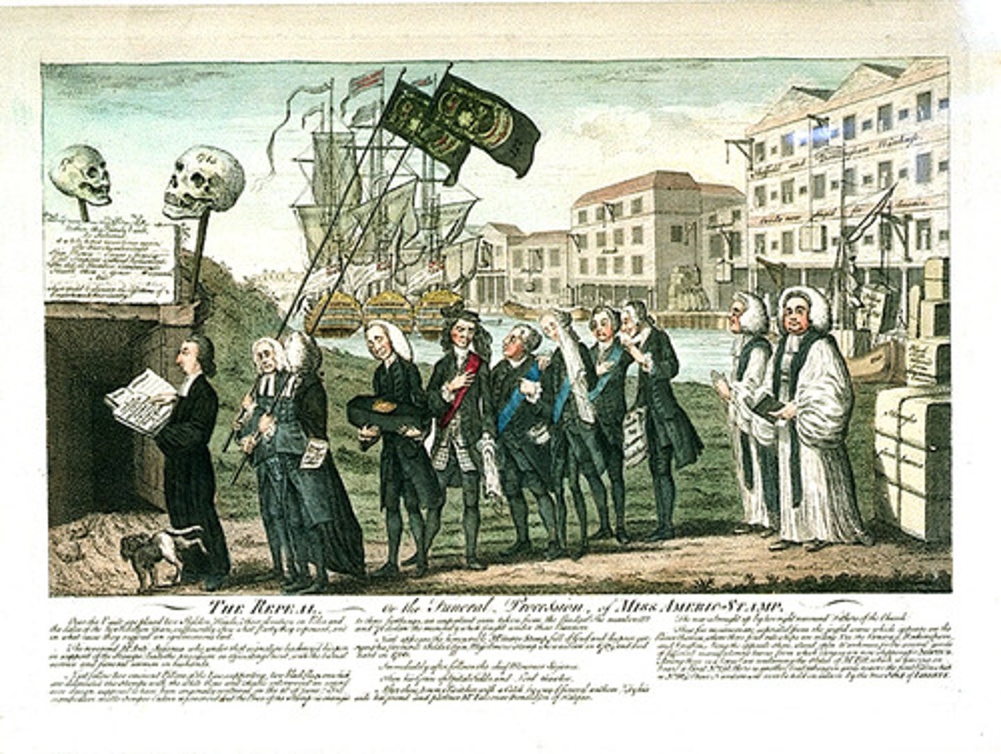 <p>1766. Parliament repealed the Stamp Act of 1765. Reaffirmed Parliaments unqualified sovereignty over the North American colonies.</p>