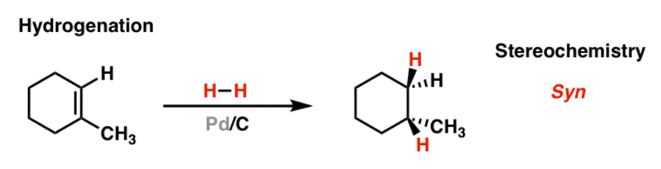 <ul><li><p>removes pi bonds</p></li><li><p>reduces anything to an alkane</p></li></ul><p></p>