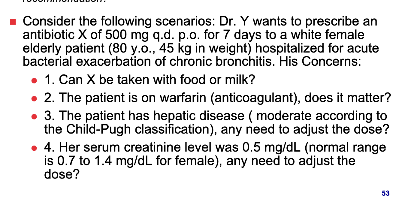 <p>case for dosage recommendation</p><p>consider the following scenario and questions</p>