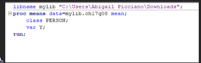 <p>SAS code for determining the mean score for each person</p>