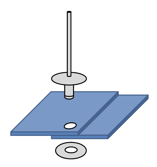 <p>When the punches do not match the rivet, use the washers on both sides to pop rivet in the holes.</p>