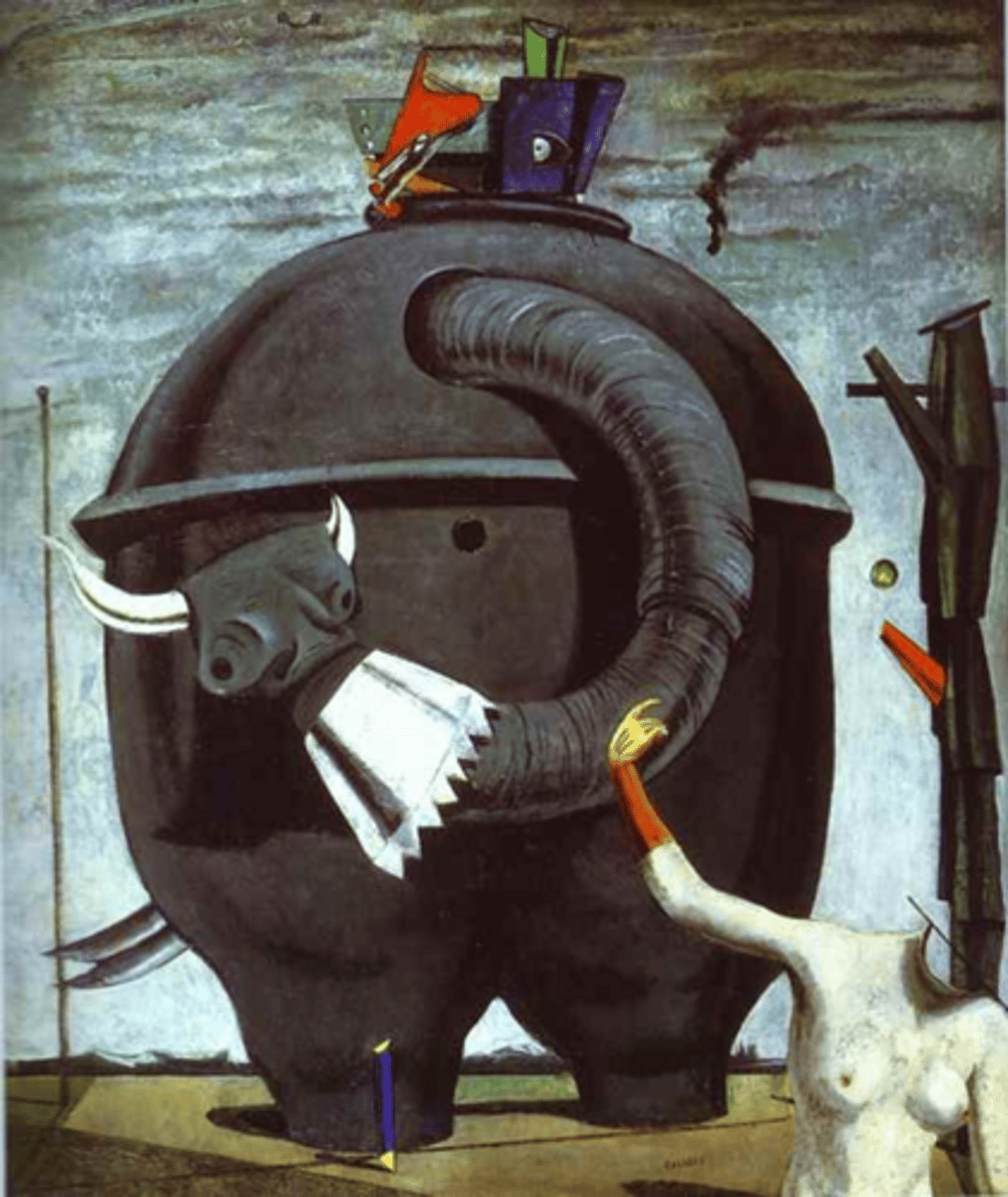 <p>Max Ernst, oil o/canvas, 1921</p>