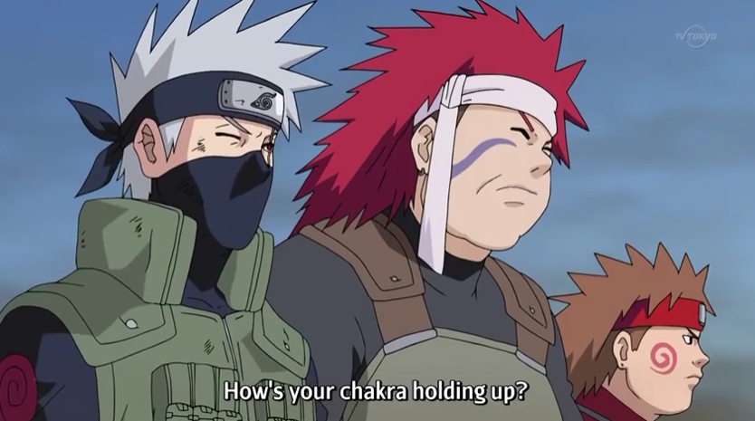 <p>quantity, amount</p><p>Pronounced Ryō</p><p>ill: Chôza to Kakashi who’s just used a Raiton clone until he figured out Pain’s abilities:&nbsp;“Da to suru to… Chakura ryō wa daijōbu ka?“ <=>&nbsp;だとすると…&nbsp;チャクラ量は大丈夫か？: If that’s the case then… How’s your chakra supply holding up?</p><p><u>ex</u>: 量る Hakaru: to measure, to estimate, to jauge, to weigh</p><p>Alternative preferred writing: 計<span>る</span></p><p>ill: Sasuke à Itachi qui lui dit qu’il ne peut pas le battre sans le Mangekyô Sharingan: “Sassato mangekyō sharingan o tsuka<em>tte</em> ore o yatte miro. Soretomo ima no ore de wa onore no utsuwa o <em>hakari</em> kaneru ka?“ (<em>te form car suivi par autre verbe</em> [aussi en te form car -te miro]; <em>masu stem car suivi par auxiliary</em>) <=> さっさと万華鏡写輪眼を使って俺を殺ってみろ。それとも今の俺では己の器を量りかねるか？: Then go ahead and use your Mangekyō Sharingan and try to kill me. Or is it that with the current me you struggle to (<em>kaneru</em>) jauge my capacity?</p>
