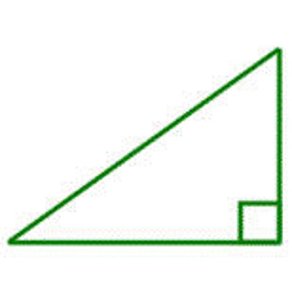 <p>a triangle with one right angle</p>