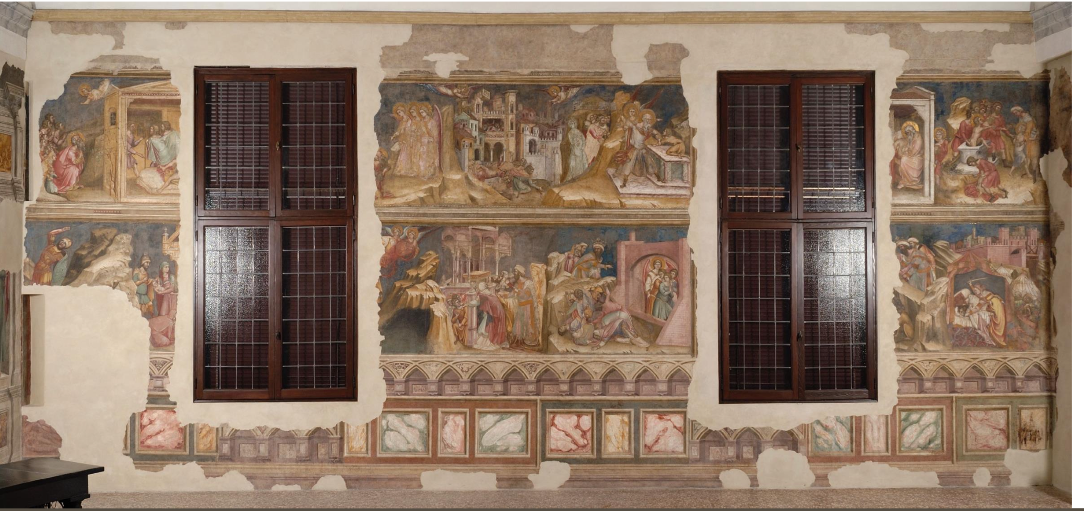 <p>The Palatine Chapel of the Da Carrara (scenes of Old Testament) 1354 - partially destroyed in 1778</p>