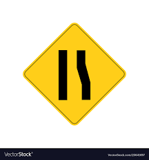 Lane Ends Sign
