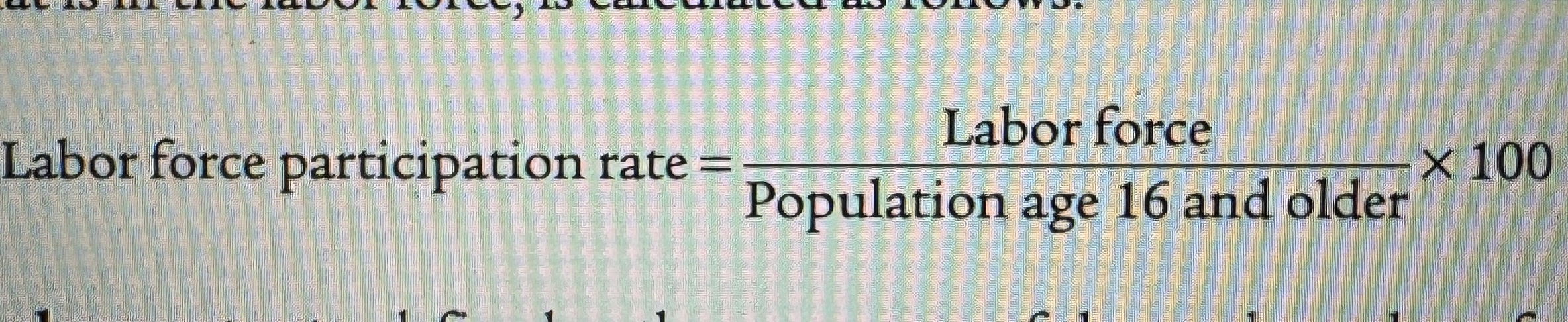 <p>The percentage of the population aged 16 or older that is in the labor force.</p>