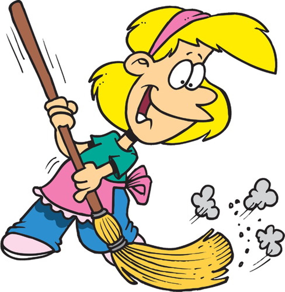 <p>to sweep the floor</p>