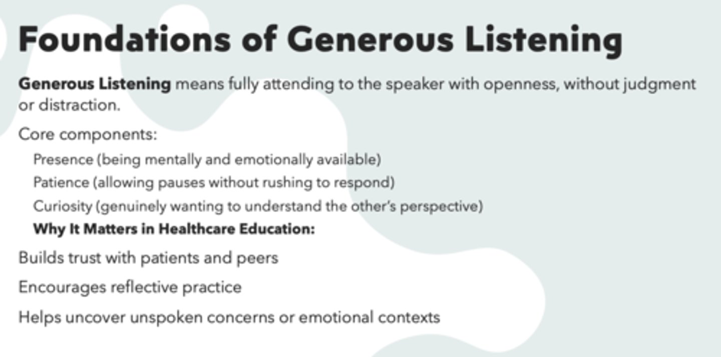 <p>Generous Listening</p>