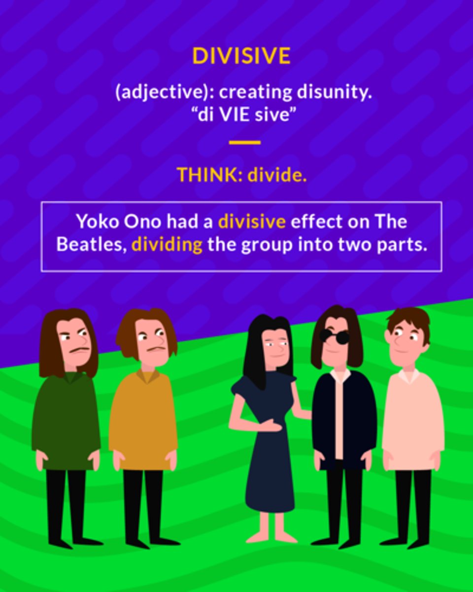 <p>creating disunity or conflict</p>