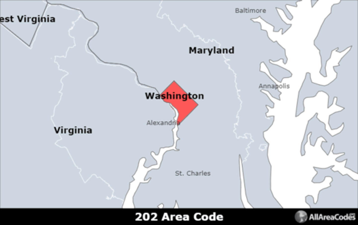 <p>Area code 202 covers the entirety of the US capital of Washington, DC. It is the only area code that serves the area.</p>