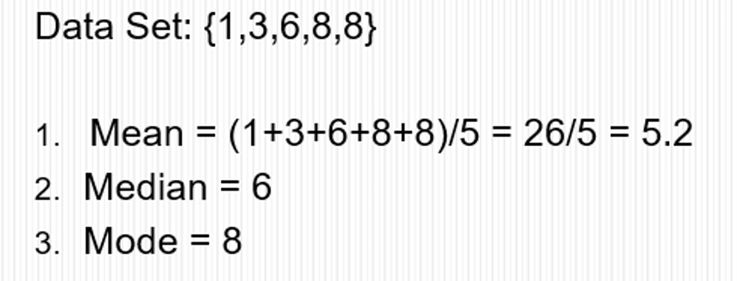 <p>most commonly occurring value in a data set</p>