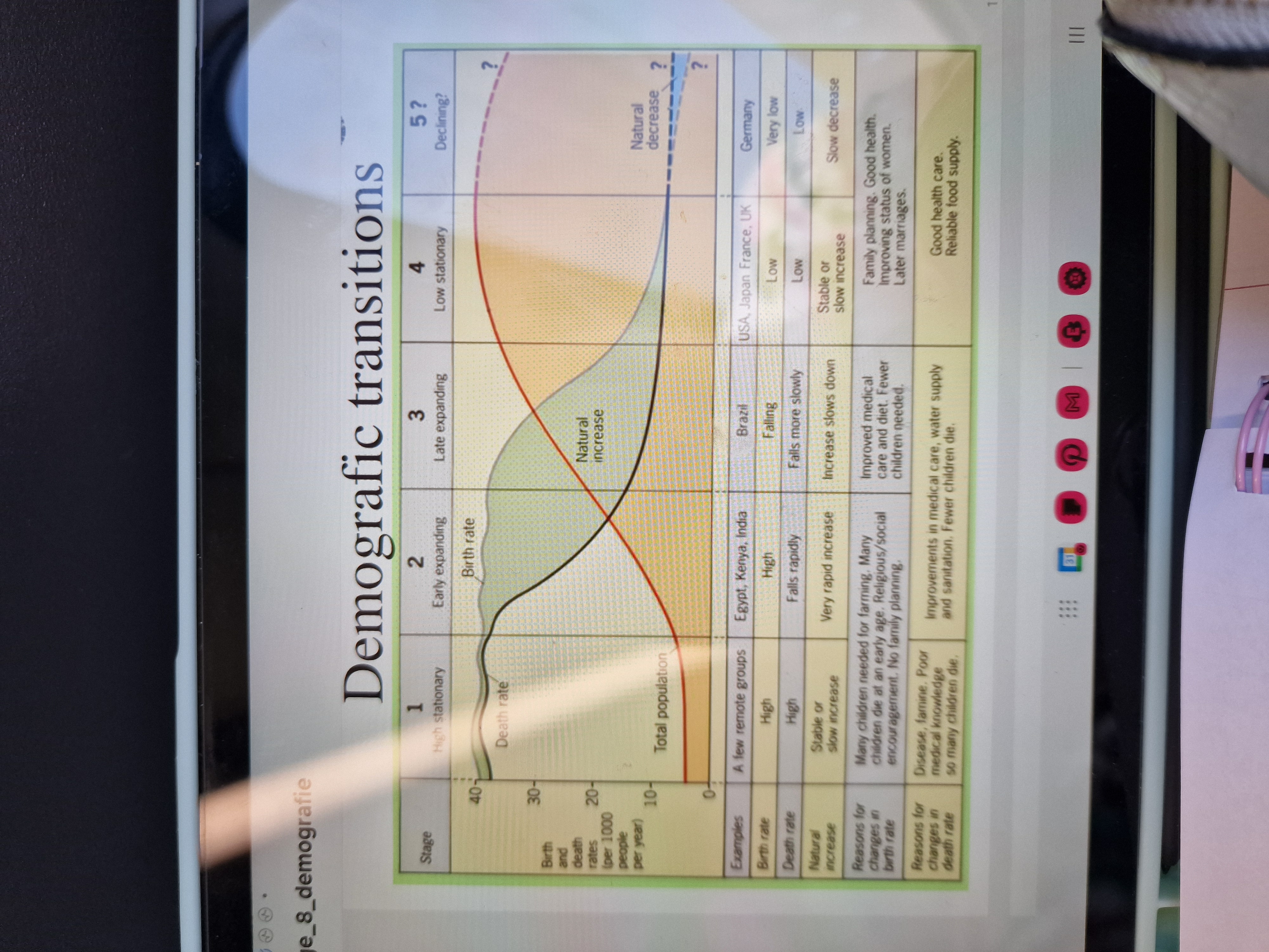 <p>Demografisch transitie model</p>