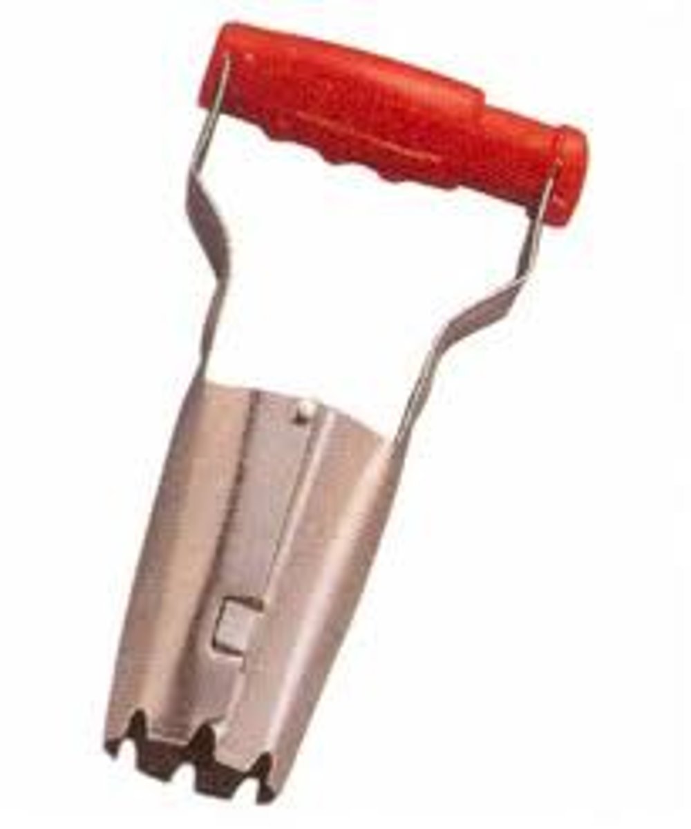 <p>planting and transplanting bulbs, measures depth keeps soil inside then release perfect amount to cover the bulb with</p>