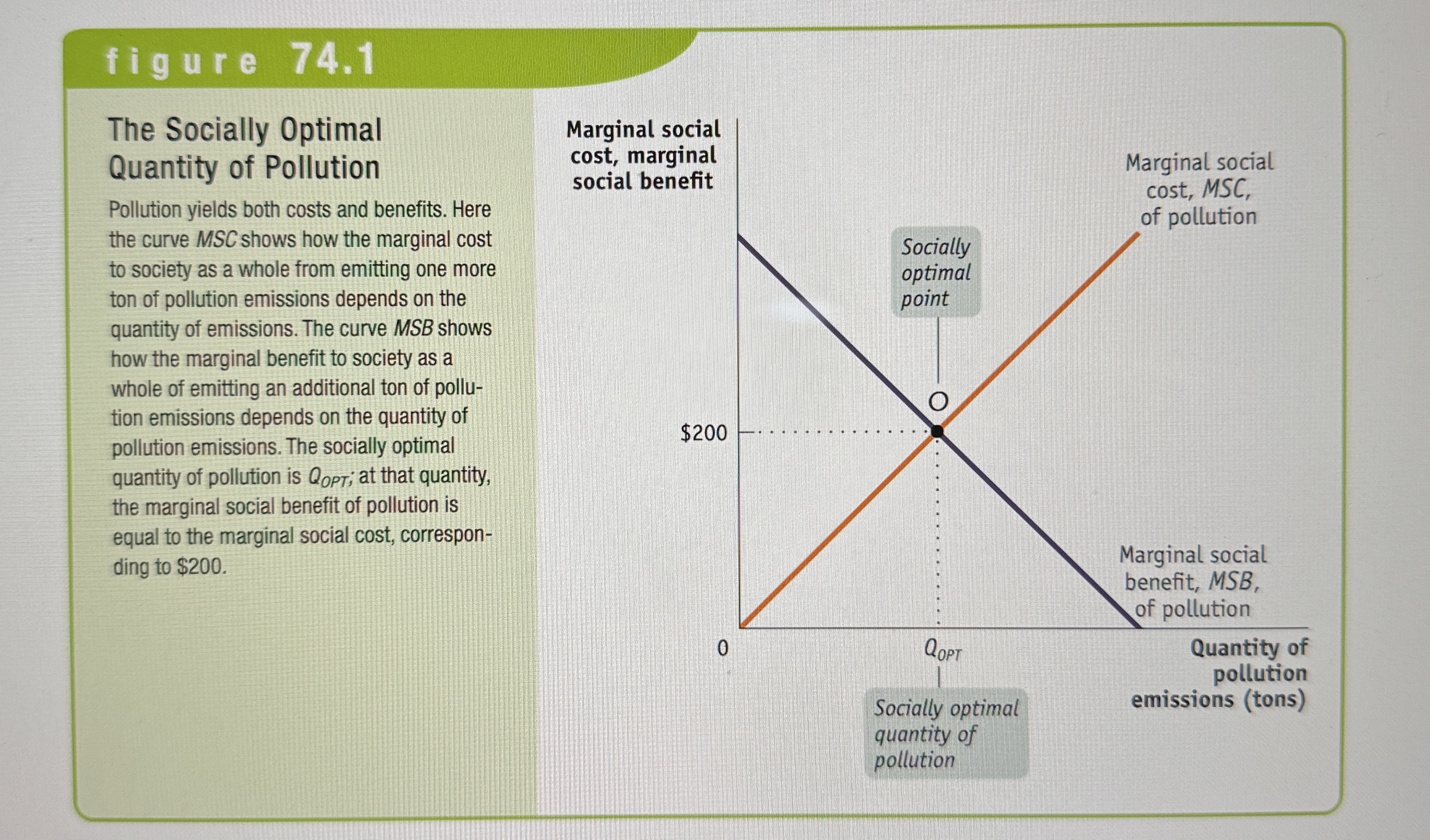 <p>The quantity of pollution that society would choose if all the costs and benefits of pollution were fully accounted for.</p>